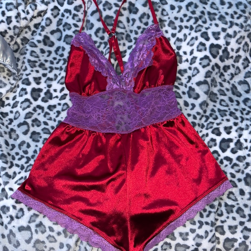 Red n purple lace lingerie/bodysuit